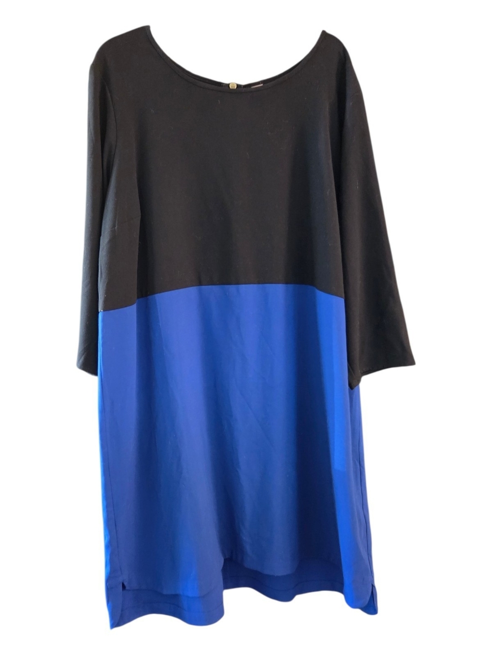 Old Navy Black Royal Blue Colorblock Stretch Shift Dress Tunic - Plus Size XXL